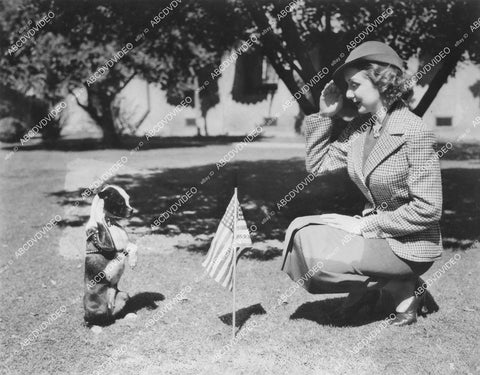 crp-12368 1936 Hollywood film animals patriotic Squeezit smallest trick dog w Louise Latimer film Bunker Bean crp-12368