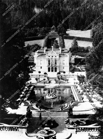 crp-12389 circa 1920 historic Bavaria Linderhof Castle aerial view of grounds crp-12389