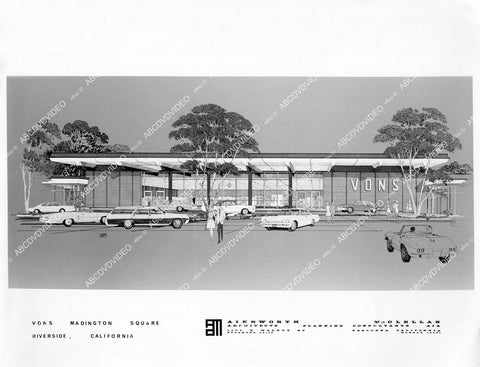 crp-12396 1960's architecture new Vons super market for Madington Square Riverside Calif crp-12396