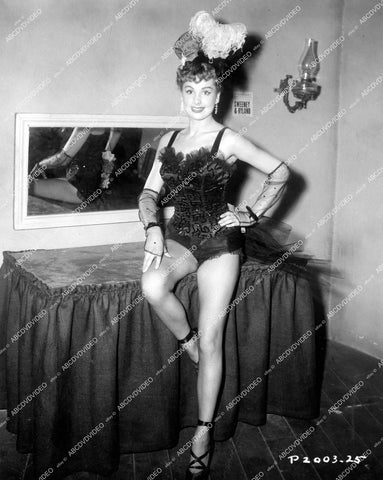 crp-12646 1955 sexy Renate Hoy in fishnets & chorus girl outfit film The Twinkle in God's Eye vintage pinup pose crp-12646