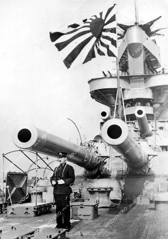 crp-12792 1935 news photo Japanese Vice Admiral Sankichi Takahashi on deck Yamashiro battleship crp-12792