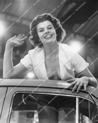 crp-13101 1950's some busty babe in open shirt at vintage automobile show I think crp-13101