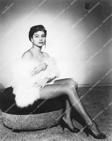 crp-13241 1940's Mexican singer dancer Chula Prieto sexy in fishnets & fur live show promo crp-13241