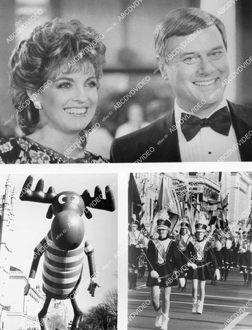 crp-01335 1982 Linda Gray, Larry Hagman Bullwinkle parade balloon TV CBS All American Thanksgiving Day Parade crp-01335