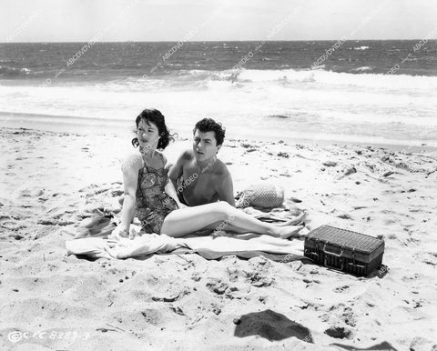 crp-13575 1957 James Darren, Joy Stoner in swimwear at the beach film The Tijuana Story crp-13575