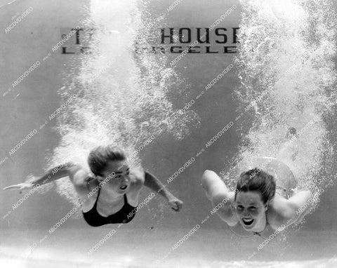 crp-13595 1940's diving champions Corinne Smith, Marjorie Gestring underwater LA Athletic Club swimming pool crp-13595