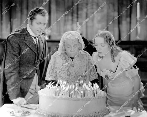 crp-13621 1935 Robert Montgomery, May Robson, Helen Hayes blow out birthday cake film Vanessa her Love Story crp-13621