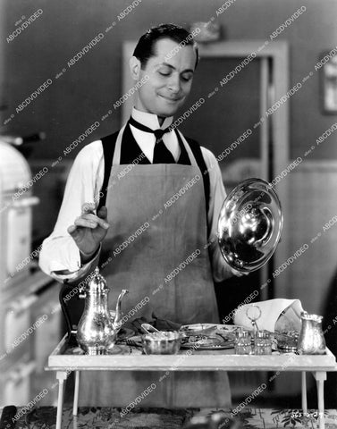 crp-13629 1931 Robert Montgomery does butler duties film The Man in Possession crp-13629