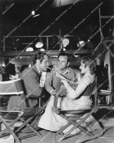 crp-13639 1935 candid Robert Montgomery, director William K Howard, Helen Hayes on set film Vanessa Her Love Story crp-13639