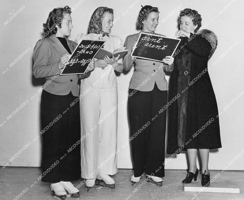 crp-13677 1939 ice skaters Ruby Mason, Betty Murray, Helen Nikolas w Blanche Daniels film Ice Follies of 1939 crp-13677