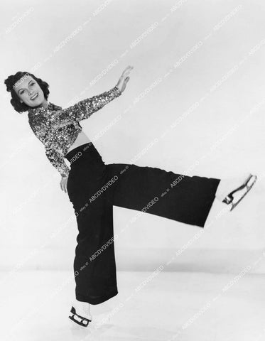 crp-13678 1939 ice skater La Verne Busher practices dance moves film Ice Follies of 1939 crp-13678