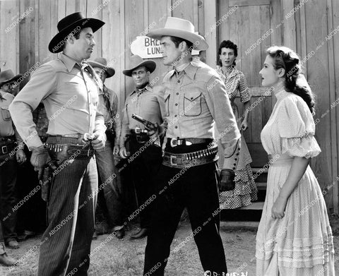 crp-13705 1945 Tex Harding, Charles Starrett, Carole Mathews film Blazing the Western Trail crp-13705