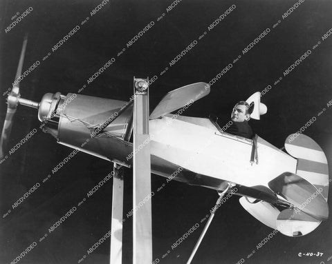 crp-13751 1933 Buck Jones in aviation contraption (rear screen projection maybe) film The Thrill Hunter crp-13751