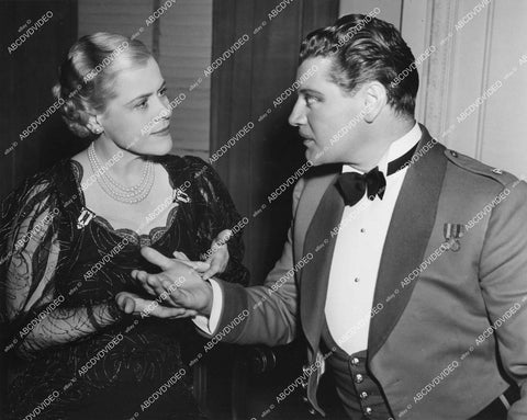 crp-13764 1937 candid HeatherThatcher, Ralph Forbes on set film The Thirteenth Chair crp-13764