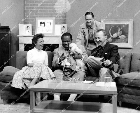 crp-13822 1953 jazz legend Louis Armstrong, Jerry & Jimma Strong, Jim Smiley WMAL-TV The Jerry & Jimma Show crp-13822