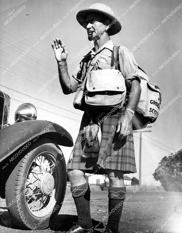 crp-14238 1938 Scottish Sergeant James Scott walks 29,900 miles in kilt and pith helmet crp-14238