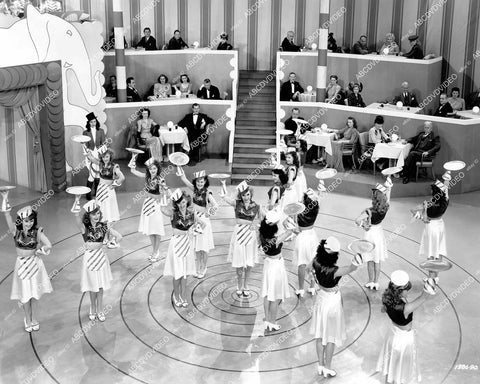 crp-14289 1945 beautiful chorus girl dancers "The Waitresses" musical finale film See My Lawyer crp-14289