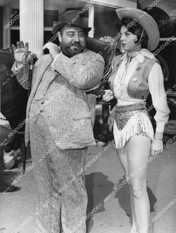 crp-01451 1960 Sebastian Cabot, great legs sexy cowgirl Darlene Lucht (beach party movies) TV Checkmate crp-01451