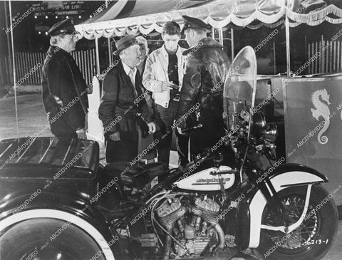 crp-14800 1960 Richard Evans w police and cool Harley Davidson tri-motorcycle film Too Soon to Love crp-14800