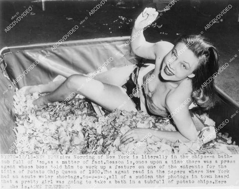 crp-01493 1950 beautiful Ava Norring literally in the chips Miss Potato Chip Queen of 1950 crp-01493