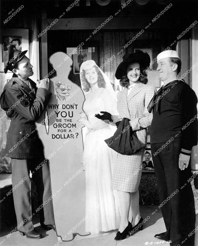 crp-14995 1944 Jane Lawrence as cardboard cutout bride film Sailor's Holiday crp-14995