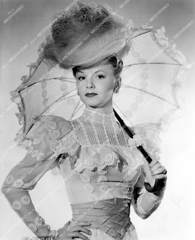 crp-15068 1946 bautiful Janet Blair w parasol film Gallant Journey crp-15068