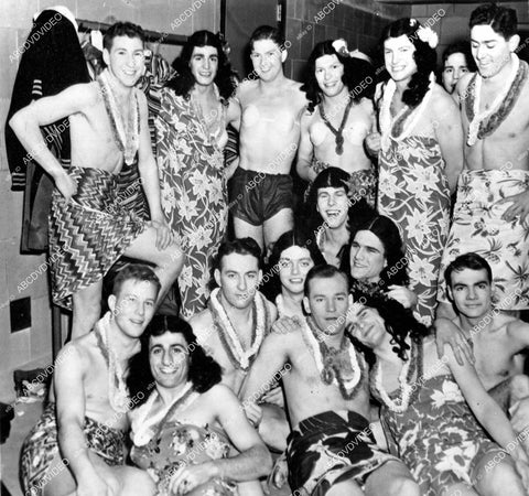 crp-15148 1941 West Point cadets in drag do musical show in skirts and shorts south seas "Malum in Sea" crp-15148