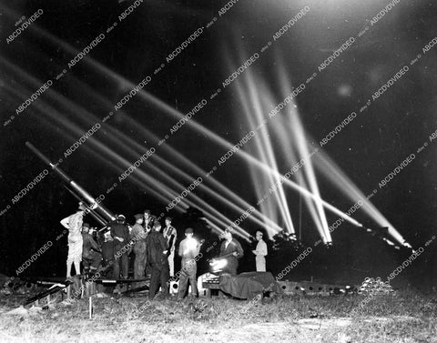 crp-15154 1938 WWII U.S. air defense maneuvers w searchlights and anti-aircraft gun training at Mitchel Field crp-15154