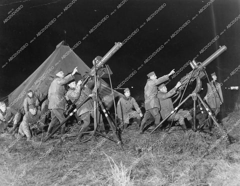 crp-15155 1938 WWII U.S. air defense maneuvers w searchlights and anti-aircraft gun training at Mitchel Field crp-15155