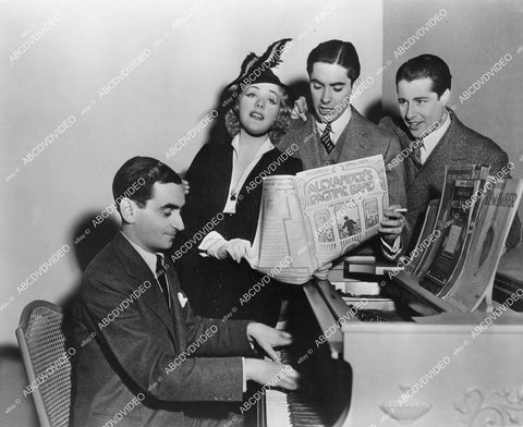 crp-01520 1938 Irving Berlin, Alice Faye, Tyrone Power, Don Ameche rehearse at piano film Alexander's Ragtime Band crp-01520