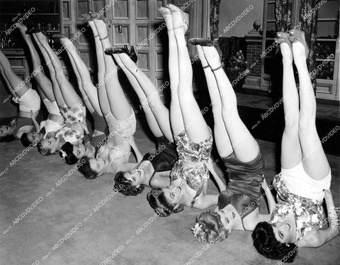 crp-15272 1944 line of sexy legs Frances Charles, Kay Laurence, Lucia Carroll, Joan Webster, Olivia Russell, Shirley Whitney, Darby Moore, Mary Best, Yolande Donlan vintage pinup lineup crp-15272