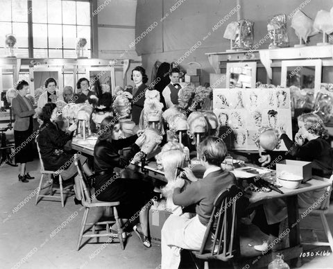 crp-15287 1938 MGM Studios hairdressers make wigs for Jack Dawn's makeup dept film Marie Antoinette crp-15287