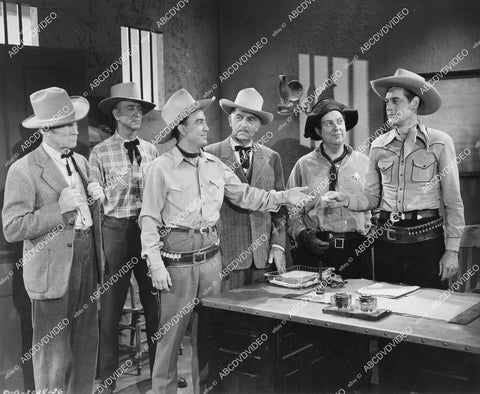 crp-01529 1945 Davison Clark, Smiley Burnette, Charles Starrett and cast film Two Fisted Stranger crp-01529