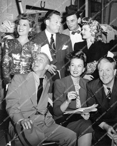 crp-15438 1944 Fred Allen, Ed Gardner, Frances Langford, Jimmy Durante, Ginny Simms, Gene Raymond for AFRS Armed Forces Radio Service crp-15438