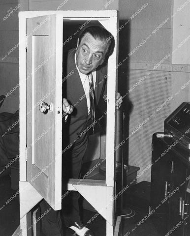 crp-15498 1944 Hugh Herbert at sound fx door for AFRS Armed Forces Radio Service crp-15498