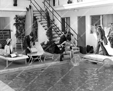 crp-15700 1963 Laura Devon, Bernadette Hale, Jennifer West bikini babe pool party TV The Lieutenant crp-15700