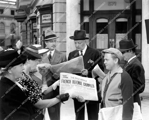 crp-16198 1941 Nazi invasion of France headlines MGM short subject film National Defense aka Main Street on the March crp-16198
