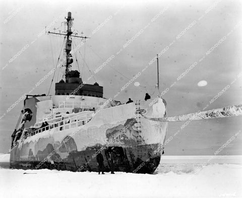 crp-16279 1948 Admiral Richard E Byrd's ship in Antarctica documentary film The Secret Land crp-16279