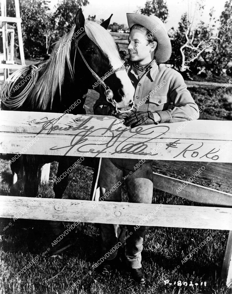 crp-16357 1980's cowboy Rex Allen & horse Coco portrait w genuine auto ...