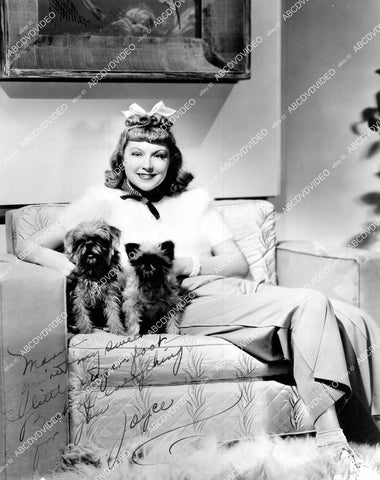 crp-16359 1930's cute Joyce Compton w her dogs portrait w genuine autograph crp-16359