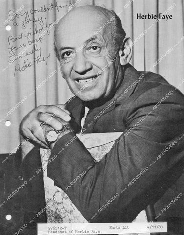 crp-16365 1960's funny man promo Herbie Faye w genuine autograph crp-16365