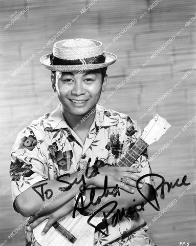 crp-16408 1959 Poncie Ponce portrait w genuine autograph TV Hawaiian Eye crp-16408