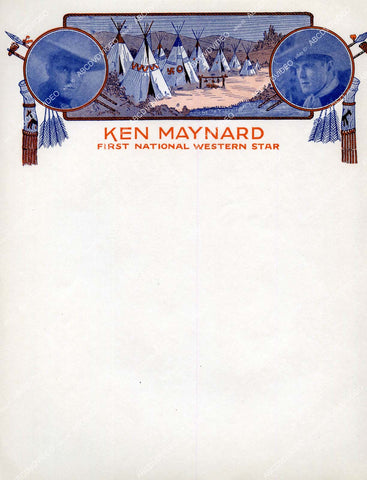 crp-16452 1920's stationary from desk of cowboy Ken Maynard crp-16452
