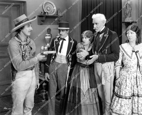 crp-17023 1928 Roy D'Arcy, Richard Neill, J Gordon Wells, Sylvia Beecher, Polly Moran silent film Beyond the Sierras crp-17023