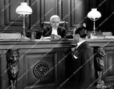 crp-17757 1929 Paul Vincent stands before the judge silent film The Veiled Woman crp-17757