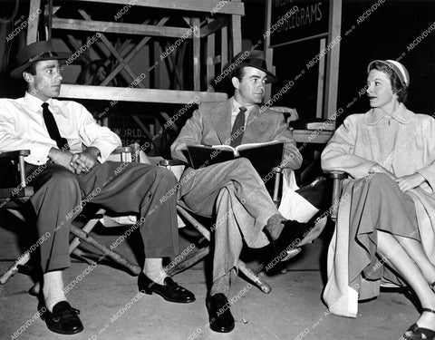 crp-18254 1950 candid Peter Lawford, Mark Stevens, Deborah Kerr on set film Please Believe Me crp-18254