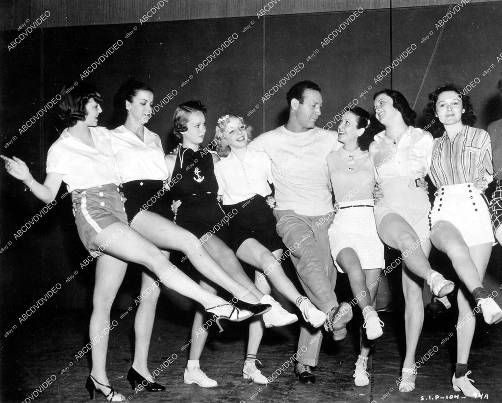 crp-18529 1937 Maxie Rosenbloom visits w dancing girls film Nothing Sa ...