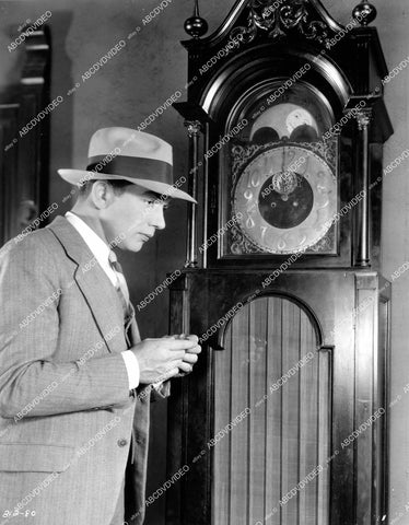 crp-18695 1927 Charles Delaney at grandfather clock silent film The Thirteenth 13th Hour crp-18695