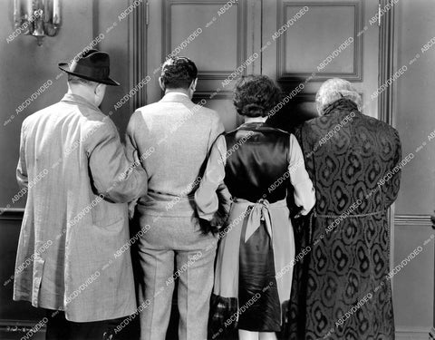 crp-18700 1927 Fred Kelsey, Charles Delaney, Polly Moran, Lionel Barrymore from behind silent film The Thirteenth 13th Hour crp-18700