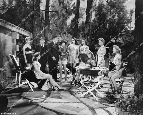 crp-18985 1944 swimsuit pool party babes Lynn Merrick, Anita Louise, Leslie Brooks, Evelyn Keyes, Marcia Mae Jones, Shirley Mills, Ann Harding film Nine Girls crp-18985